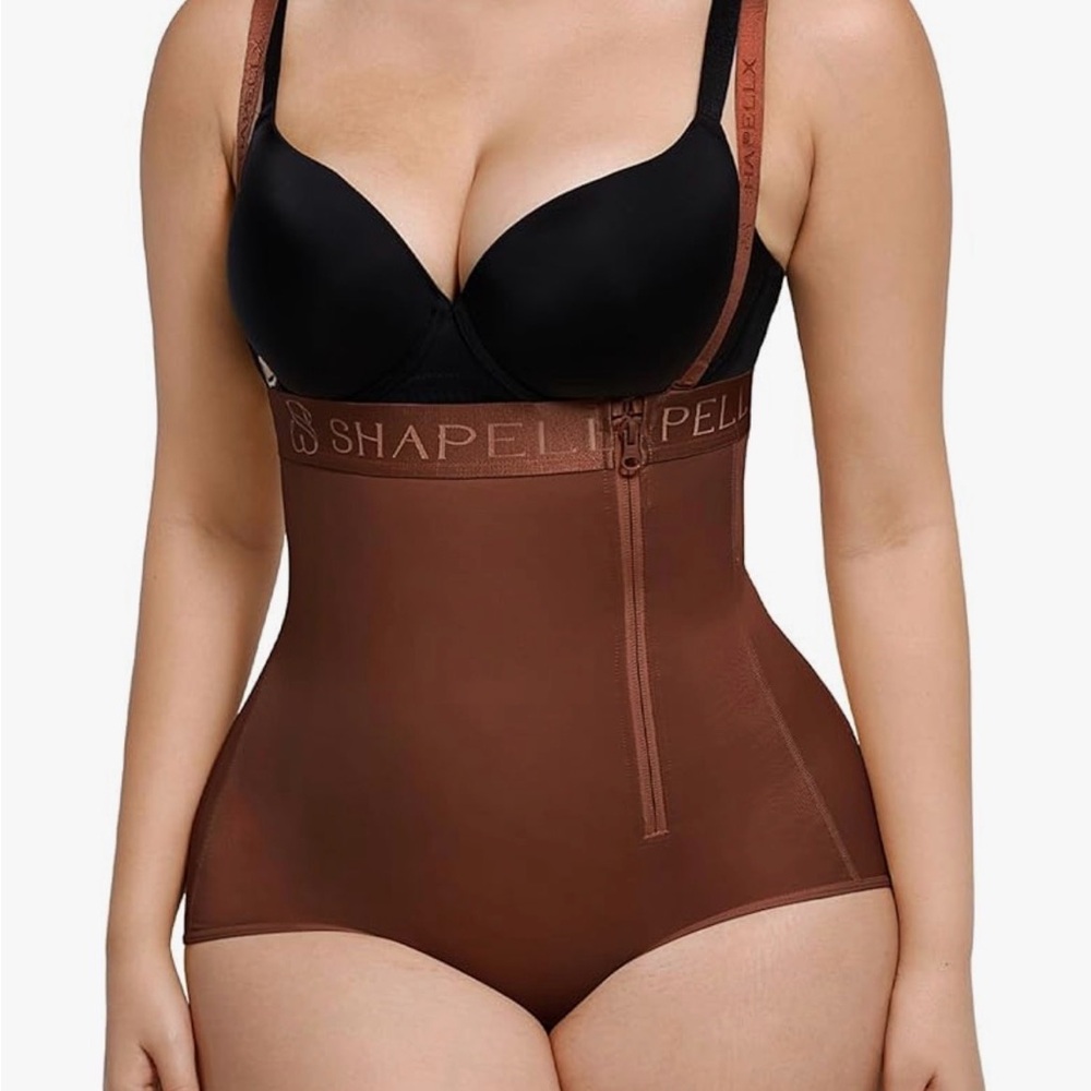 Shapellx Women's High-Waisted Brown Shapewear